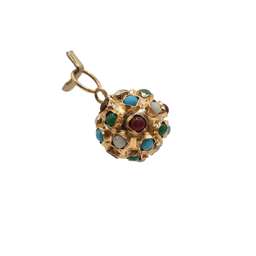 Pendentif Pendentif en turquoise et or jaune 18 carats 58 Facettes #4576