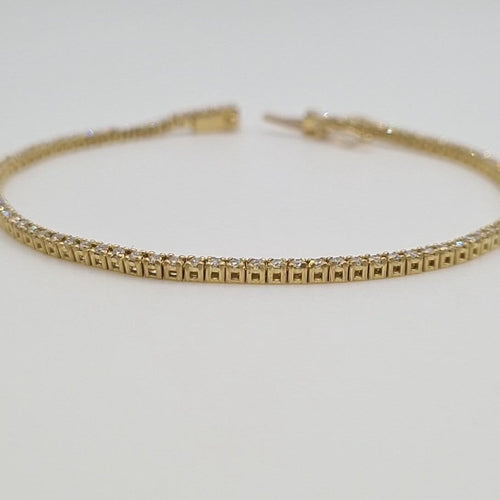 Bracelet Bracelet rivière de diamants en or jaune 18 carats 58 Facettes #4809