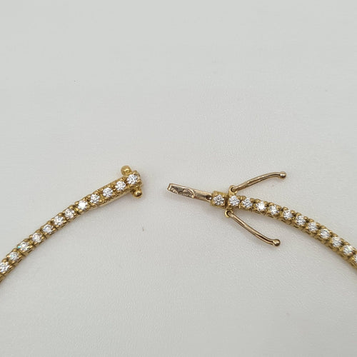 Bracelet Bracelet rivière de diamants en or jaune 18 carats 58 Facettes #4809