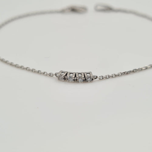Bracelet Bracelet en or blanc 18 carats serti de diamants naturels 58 Facettes #4812