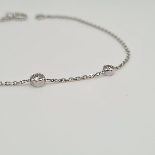Bracelet Bracelet chaîne en or blanc 18k 58 Facettes #4842
