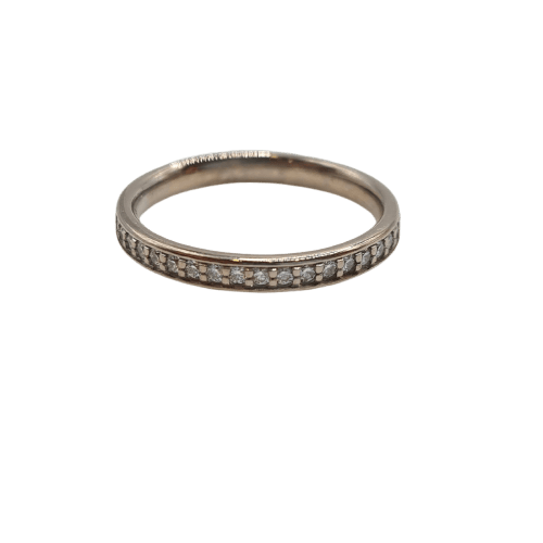 Bague alliance en or blanc 18k sertie de diamants