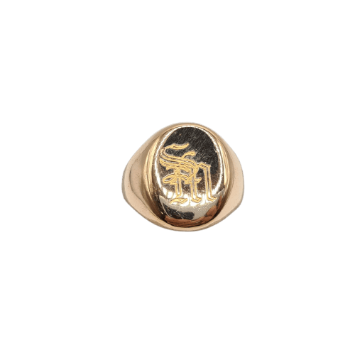 Bague 53 Chevalière en or rose 18k 58 Facettes #4858