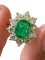 Bague 58 Bague Pompadour en or jaune, émeraude et diamants 58 Facettes vznlzppzp