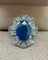 Bague 50 Bague Art déco en or blanc 18 carats, saphir australien et diamants 58 Facettes zozos