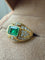 Bague 54 Bague bandeau en or jaune, émeraude et diamants 58 Facettes foapaf