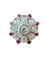 Bague 59 Bague cible Art déco en or blanc 18 carats, diamants et rubis 58 Facettes 6590czz