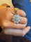 Bague 59 Bague cible Art déco en or blanc 18 carats, diamants et rubis 58 Facettes 6590czz