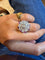 Bague 59 Bague cible Art déco en or blanc 18 carats, diamants et rubis 58 Facettes 6590czz