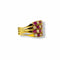 Bague 48 Bague de harem - Or jaune 18 carats, rubis et diamants, XXe siècle 58 Facettes