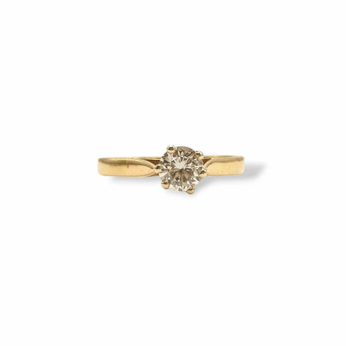 Bague 52 Solitaire - Bague en or jaune 18 carats avec diamant de 0,2 ct 58 Facettes