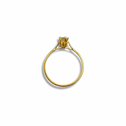 Bague 52 Solitaire - Bague en or jaune 18 carats avec diamant de 0,2 ct 58 Facettes