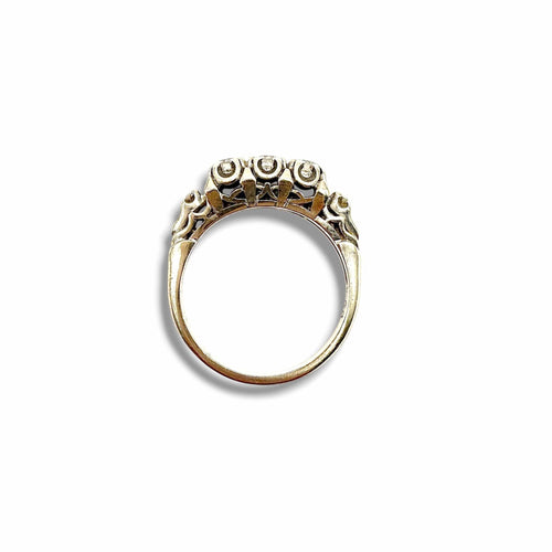 Bague 51.5 Bague jarretière en or blanc 18 carats et diamants — années 1920 58 Facettes
