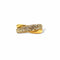 Bague 54 Bague joncs croisés en or jaune et or blanc 18 carats - Années 1990 58 Facettes