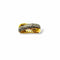Bague 54 Bague joncs croisés en or jaune et or blanc 18 carats - Années 1990 58 Facettes