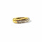 Bague 54 Bague joncs croisés en or jaune et or blanc 18 carats - Années 1990 58 Facettes