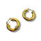 Boucles d'oreilles Créoles torsadées en or jaune et blanc 18 carats – Années 1990 58 Facettes