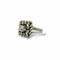 Bague 55 Bague carrée en or blanc 18 carats et platine, diamants - Années 1960 58 Facettes