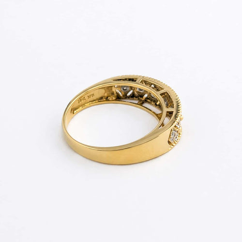 Bague 58 Bague demi-alliance en or jaune 18 carats et 7 diamants 58 Facettes 32619