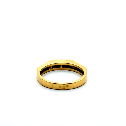Bague 56 Bague en or jaune 750, quatre diamants et saphirs bleus 58 Facettes 50552