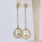 Boucles d'oreilles Golden Lumière - Boucles d’oreilles en or jaune 14k, perles et diamants 58 Facettes E0068