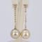 Boucles d'oreilles Golden Lumière - Boucles d’oreilles en or jaune 14k, perles et diamants 58 Facettes E0068