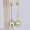 Boucles d'oreilles Golden Lumière - Boucles d’oreilles en or jaune 14k, perles et diamants 58 Facettes E0068