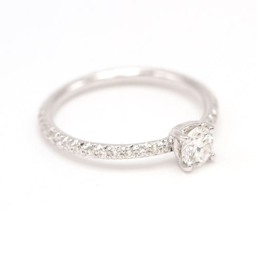 Bague ONE - Bague solitaire en or blanc 18k avec diamants, 0,75 ct 58 Facettes UKA000157GM