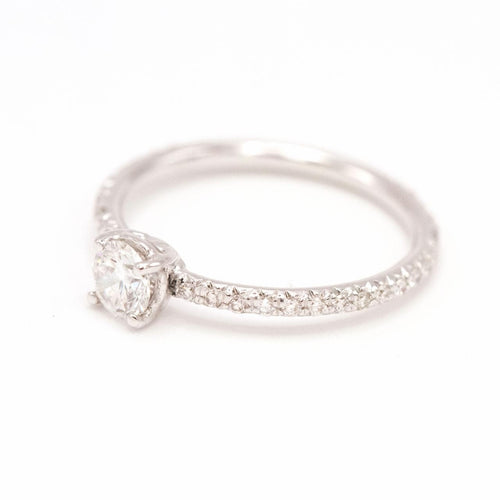 Bague ONE - Bague solitaire en or blanc 18k avec diamants, 0,75 ct 58 Facettes UKA000157GM