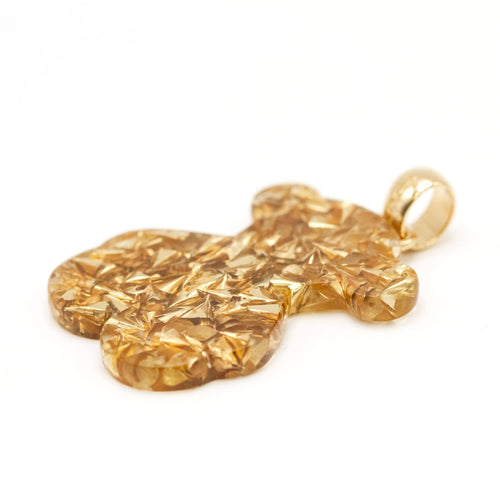 Pendentif TOUS - Pendentif en résine transparente et copeaux d’or jaune 18k, édition limitée 58 Facettes UKA000165SO