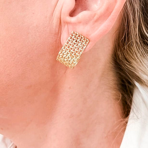Boucles d'oreilles TOUS - Boucles d’oreilles en or jaune 18k à maille ajourée 58 Facettes UKA000160SO