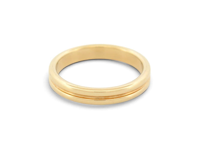 Bague 51 Boucheron - Alliance double godron en or jaune 18k, taille 51 58 Facettes 277151