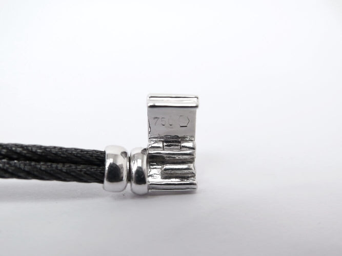 Collier CHARRIOL - Collier Celtique Ovale en acier noir et or blanc 18k, diamants 0,42 ct 58 Facettes 276036
