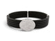 Bracelet ALOR2 / CHARRIOL - Bracelet Oval Station en acier noirci, or blanc 18k et diamants 0,65 ct 58 Facettes 276035