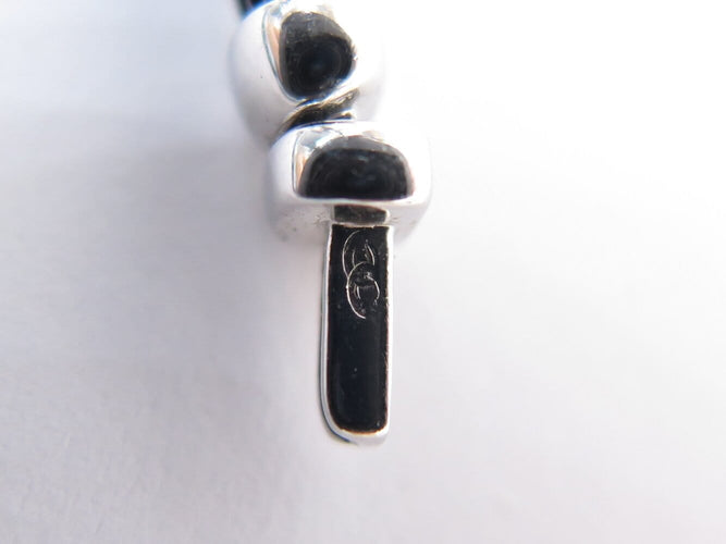 Bracelet ALOR2 / CHARRIOL - Bracelet Oval Station en acier noirci, or blanc 18k et diamants 0,65 ct 58 Facettes 276035