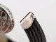 Bracelet ALOR2 / CHARRIOL - Bracelet Oval Station en acier noirci, or blanc 18k et diamants 0,65 ct 58 Facettes 276035