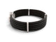 Bracelet ALOR2 / CHARRIOL - Bracelet Oval Station en acier noirci, or blanc 18k et diamants 0,65 ct 58 Facettes 276035