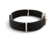 Bracelet ALOR2 / CHARRIOL - Bracelet Oval Station en acier noirci, or blanc 18k et diamants 0,65 ct 58 Facettes 276035