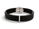 Bracelet ALOR2 / CHARRIOL - Bracelet Oval Station en acier noirci, or blanc 18k et diamants 0,65 ct 58 Facettes 276035