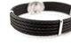 Bracelet ALOR2 / CHARRIOL - Bracelet Oval Station en acier noirci, or blanc 18k et diamants 0,65 ct 58 Facettes 276035