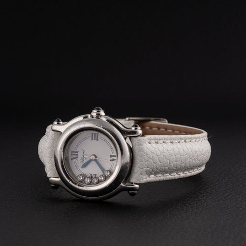 Montre Chopard Happy Sport - Montre à quartz en acier, diamants et nacre 58 Facettes TOT-11889