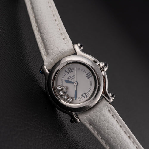 Montre Chopard Happy Sport - Montre à quartz en acier, diamants et nacre 58 Facettes TOT-11889