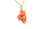 Pendentif Pendentif années 70 en or jaune 18 carats et corail à motifs floraux 58 Facettes B966