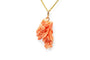 Pendentif Pendentif années 70 en or jaune 18 carats et corail à motifs floraux 58 Facettes B966