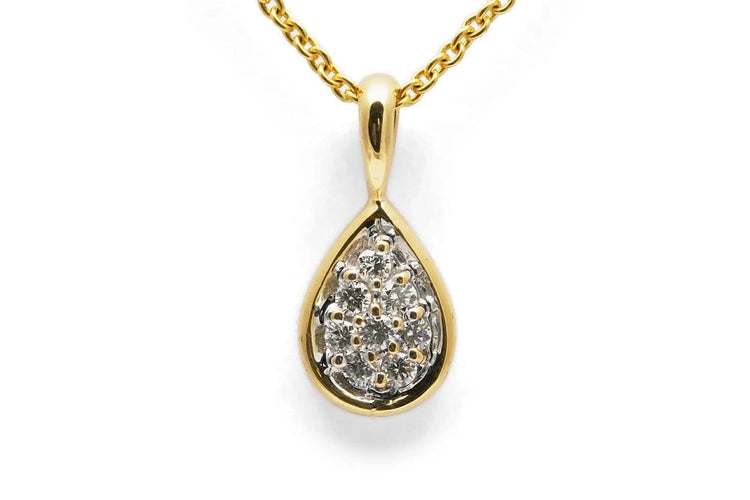 Pendentif Pendentif contemporain en or jaune 18 carats avec diamants taille brillant 58 Facettes B957