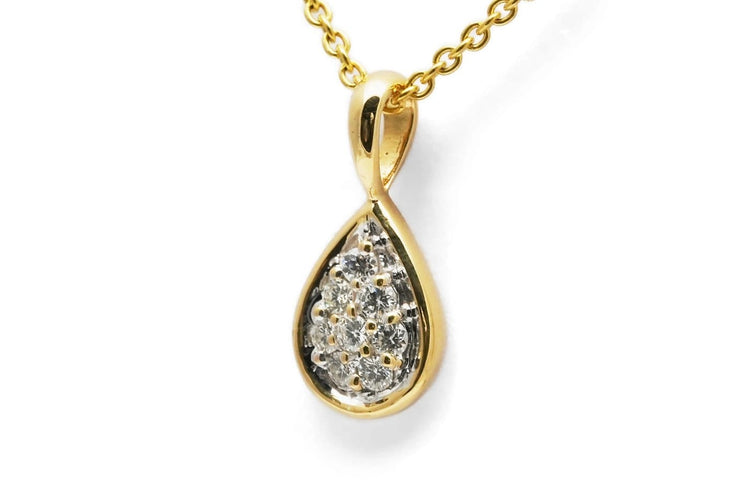 Pendentif Pendentif contemporain en or jaune 18 carats avec diamants taille brillant 58 Facettes B957