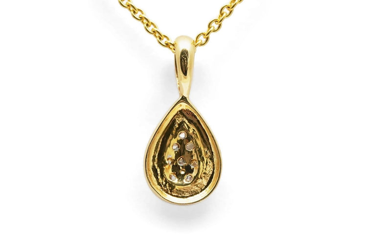 Pendentif Pendentif contemporain en or jaune 18 carats avec diamants taille brillant 58 Facettes B957