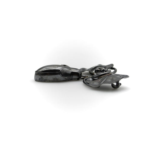 Broche Georg Jensen USA - Broche en argent sterling, feuilles de ginkgo et capsule de graines 58 Facettes 11248