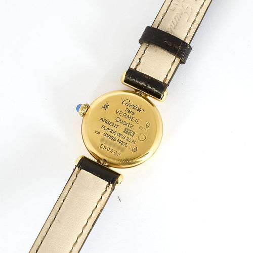 Montre Cartier - Montre Colisée Must en argent plaqué or, cadran noir 58 Facettes A1252