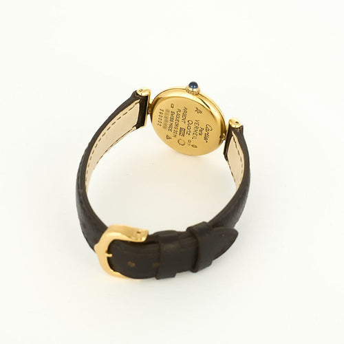 Montre Cartier - Montre Colisée Must en argent plaqué or, cadran noir 58 Facettes A1252